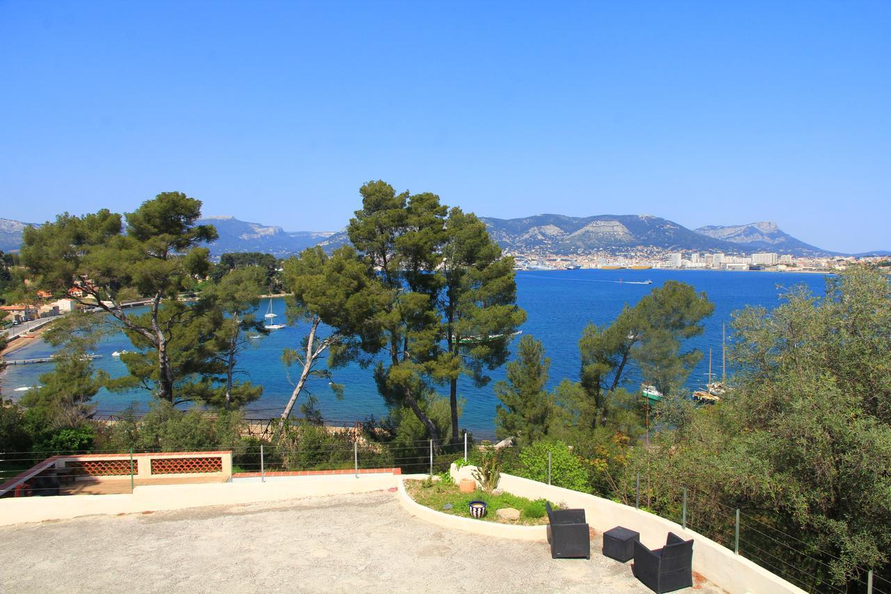 Villa-Chateau Les Terrasses - Tamaris, Plage Des Sablettes, Mer Au Bas De La Propriete 滨海拉塞讷 外观 照片